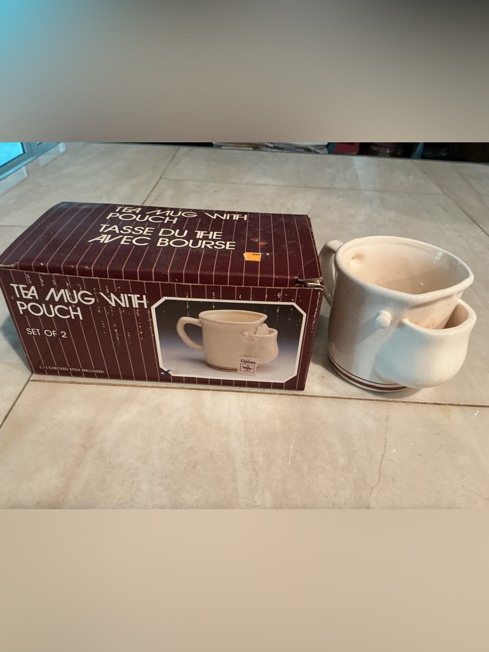 Beige Tea Mug with Pouch - Beige